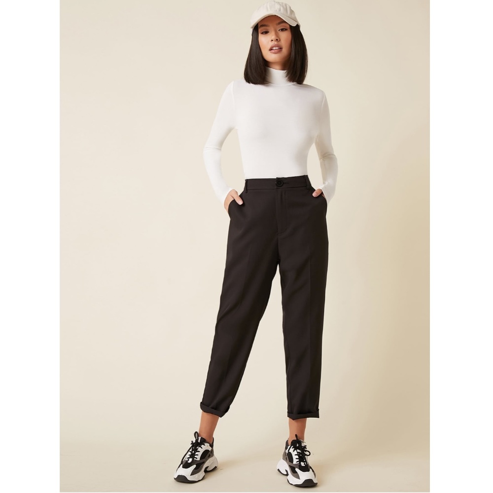 White Turtle Neck Long Sleeve Tee - Picture 5 of 15